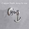 Vintage Silver Wall Coat Hook for Entryway, Hat and Clothes Hanger - view 4