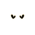 Vintage Stud Earrings for Women - Black Heart with Gold Edge