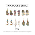 Vintage Style Dangle Earrings for Women - Round Flower Medallion with Multicolour Bead Tassels - view 4