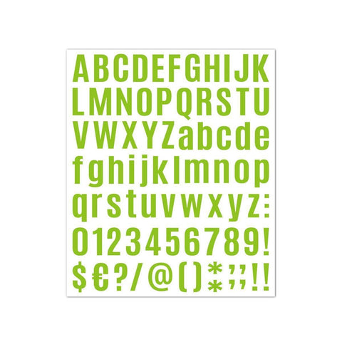 Vinyl Letter and Number Stickers, 10 Sheets - Lime Green