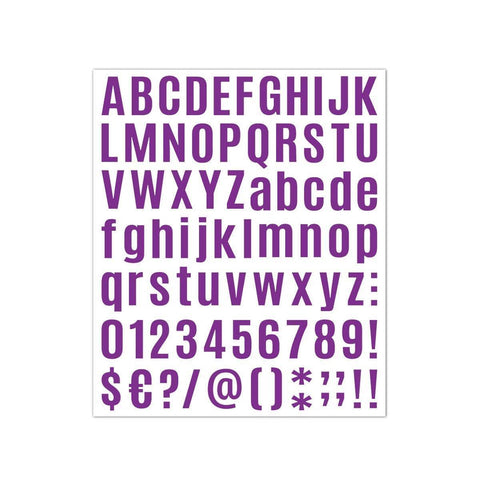 Vinyl Letter and Number Stickers, 10 Sheets - Purple