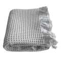 Waffle Sofa Blanket Thin Lightweight Cotton Throw Couch Bed Living Room - Grey, 150 x 200 cm