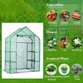 Walk-In Garden Greenhouse Shed with Zippered Roll-Up Door for Plants - view 5