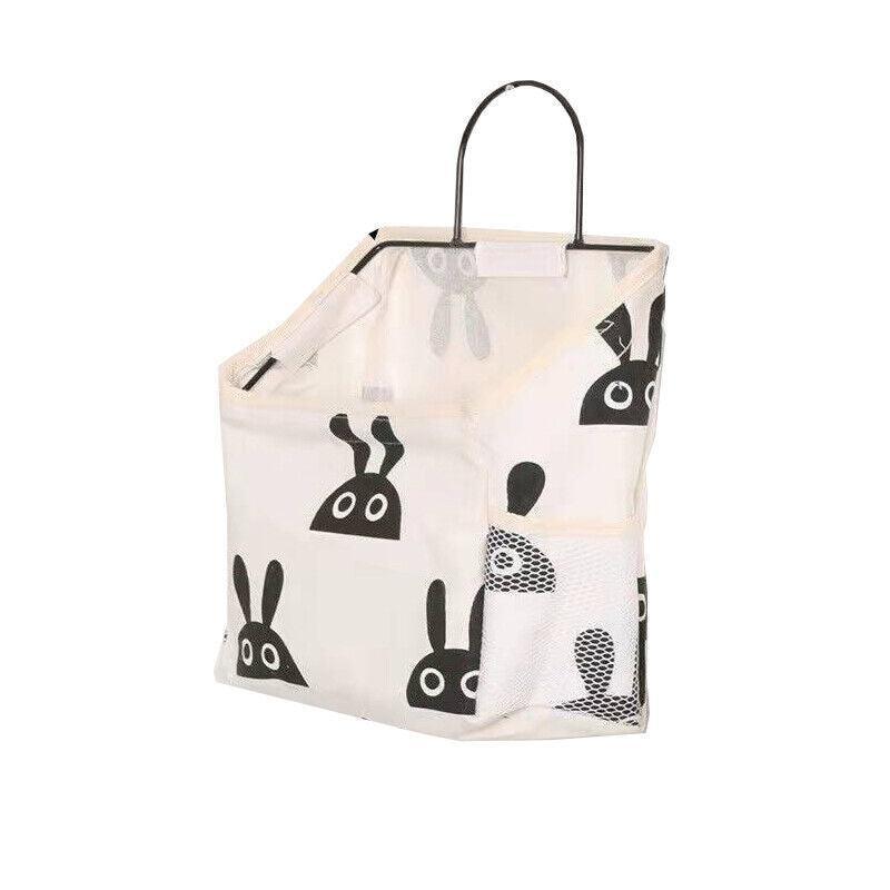 Wall Hanging Storage Bag Organiser for Books and Phones - Black Rabbit