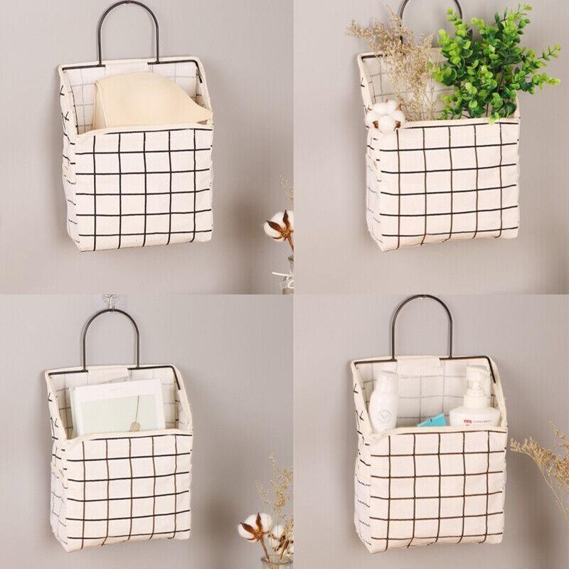 Wall Hanging Storage Bag Organiser for Books and Phones - Blue Triangle - view 14