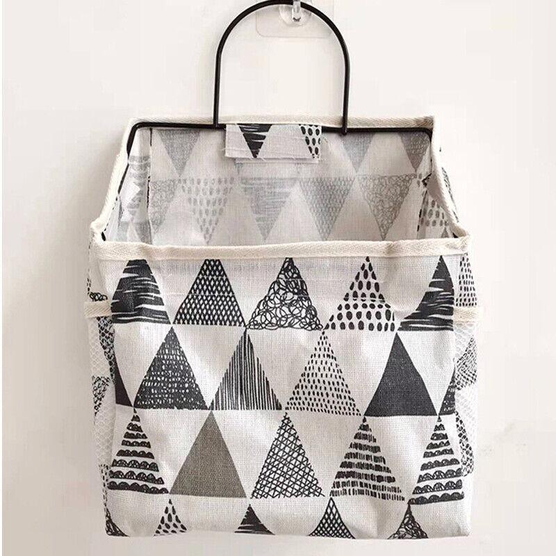 Wall Hanging Storage Bag Organiser for Books and Phones - Blue Triangle - view 9