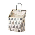 Wall Hanging Storage Bag Organiser for Books and Phones - Grey Triangle