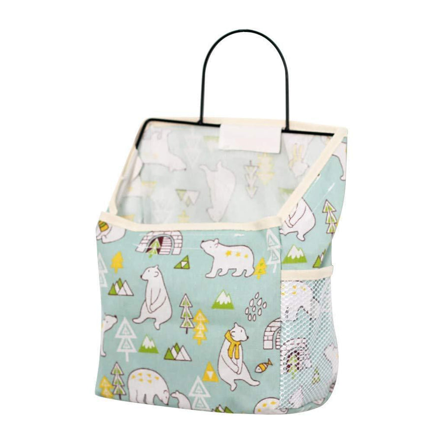 Wall Hanging Storage Bag Organiser for Books and Phones - Polar Bear