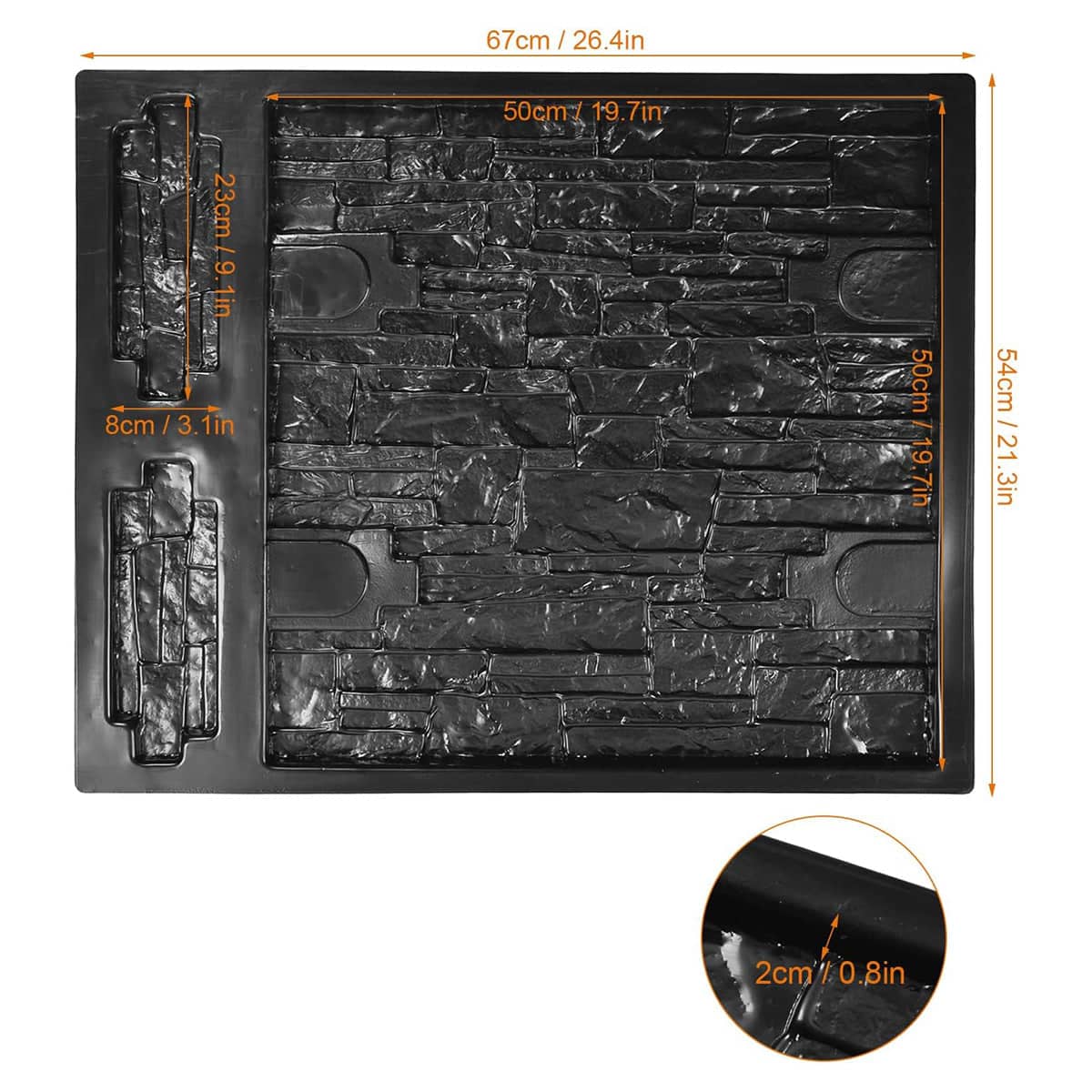 Wall Mould Form Reusable Concrete Mould for DIY Garden Pathway and Paving Stone Patio - view 3