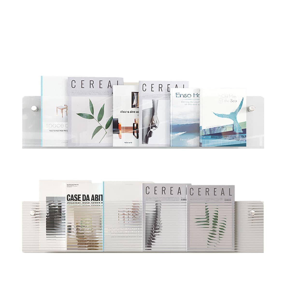 Wall-Mount Acrylic Storage Rack, 60 x 15cm - Clear - view 3