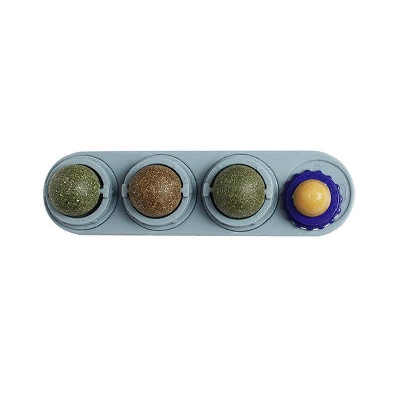 Wall Mount Catnip Ball Strip for Cats - Grey
