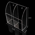 Wall Mount Clear Acrylic Remote Control Holder - 2 Case (130 x 45 x 140 mm)