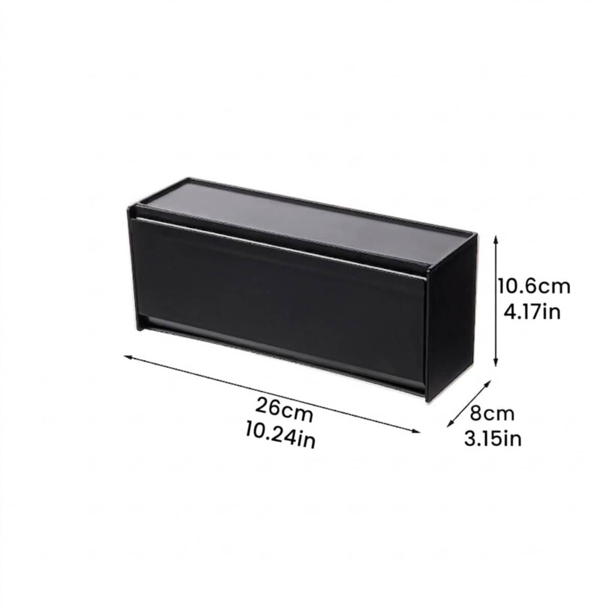 Wall Mount Flip Divider Storage Boxes Pack of 3, Black and White - view 3