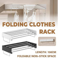 Wall Mount Foldable Clothes Drying Rack Sturdy Material Space Saving - Black - view 2