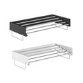 Wall Mount Foldable Clothes Drying Rack Sturdy Material Space Saving - Black - view 3