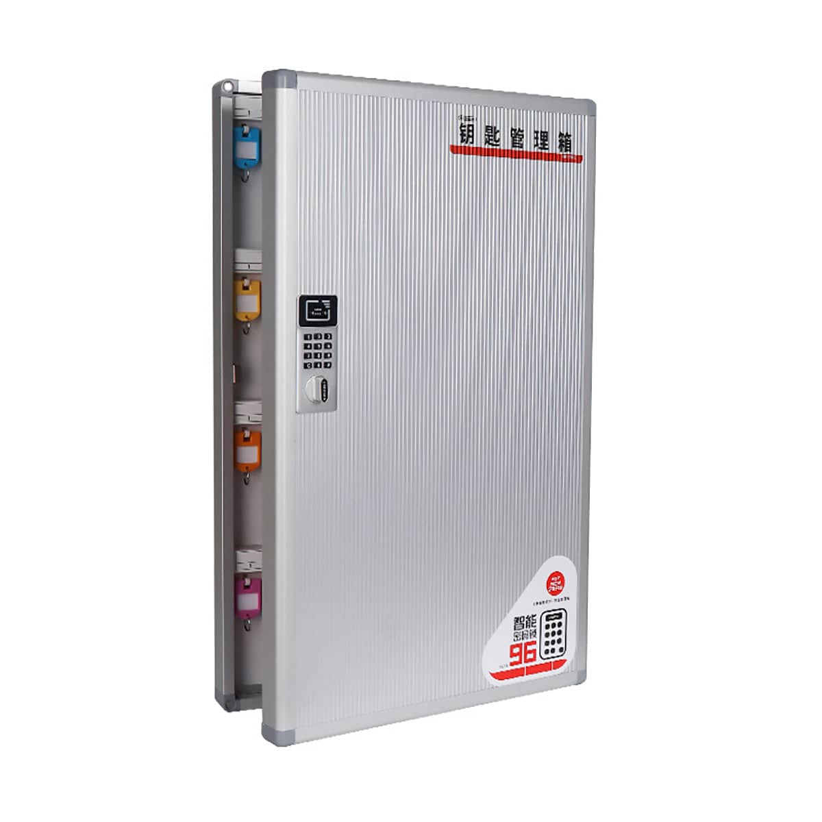 Wall Mount Key Cabinet with Keypad and RFID Access, 24 Key Hooks