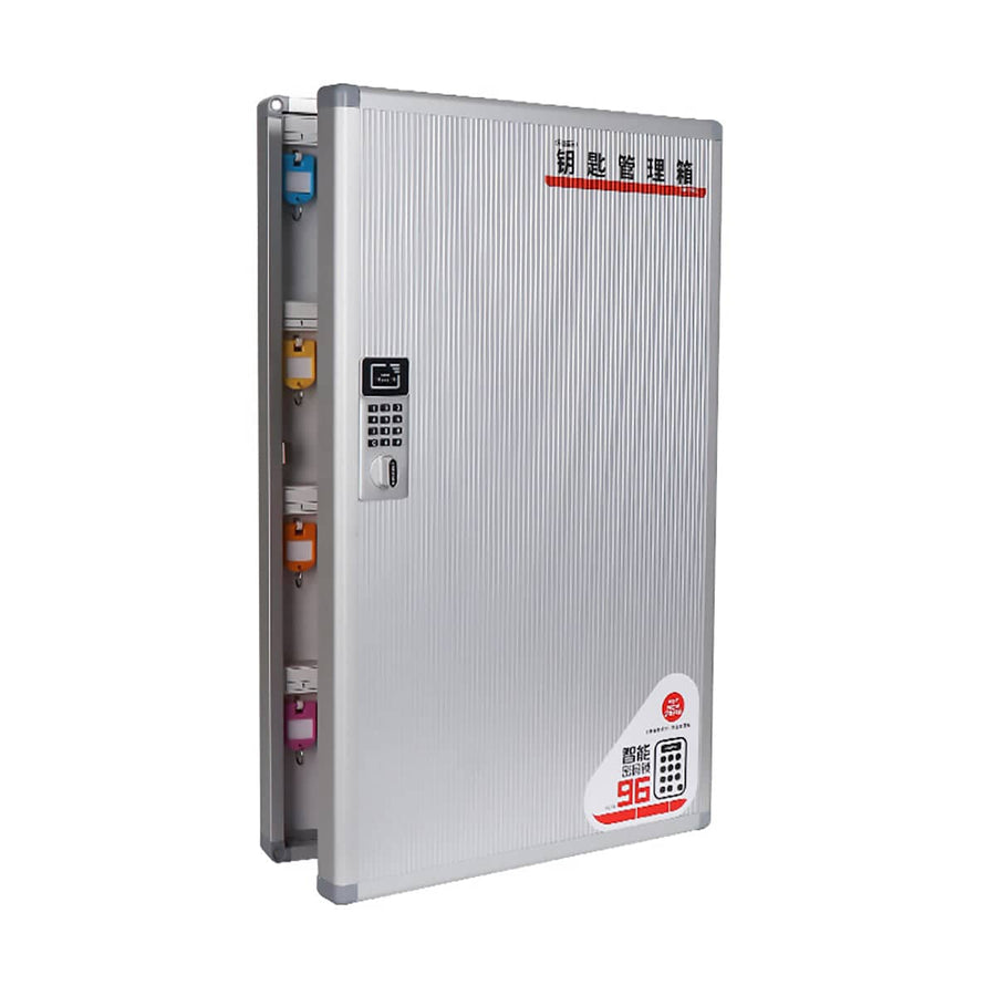 Wall Mount Key Cabinet with Keypad and RFID Access, 24 Key Hooks