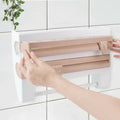 Wall Mount Kitchen Foil and Cling Wrap Dispenser with Cutter - Khaki - view 4