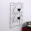 Wall Mount Pan Lid Holder Rack, Chrome Iron Pot Cover Organiser for Kitchen - view 3