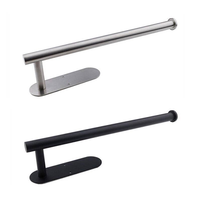 Wall-Mounted Adhesive Paper Roll Holder, Stainless Steel - Black - view 3