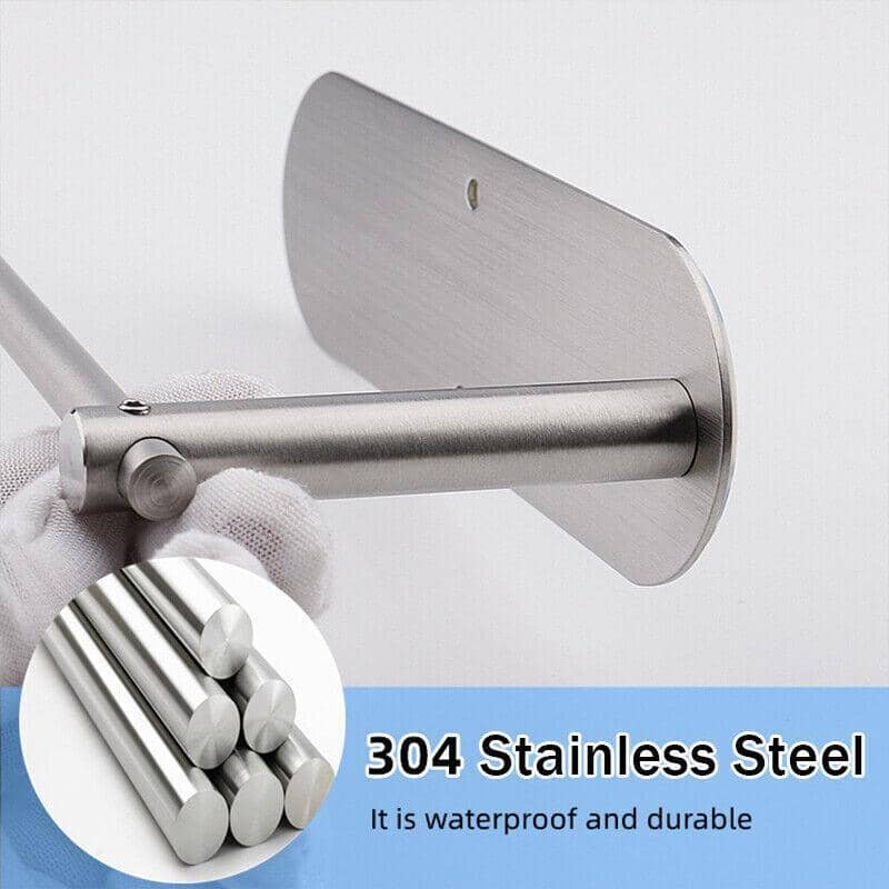 Wall-Mounted Adhesive Paper Roll Holder, Stainless Steel - Black - view 5