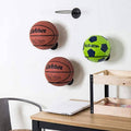 Wall Mounted Ball Rack Holder for Basketballs and Footballs - Black - view 5