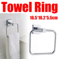 Wall Mounted Bathroom Towel Ring Rack, Polished Silver Metal