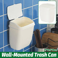 Wall Mounted Bin with Lid for Toilet and Kitchen, White
