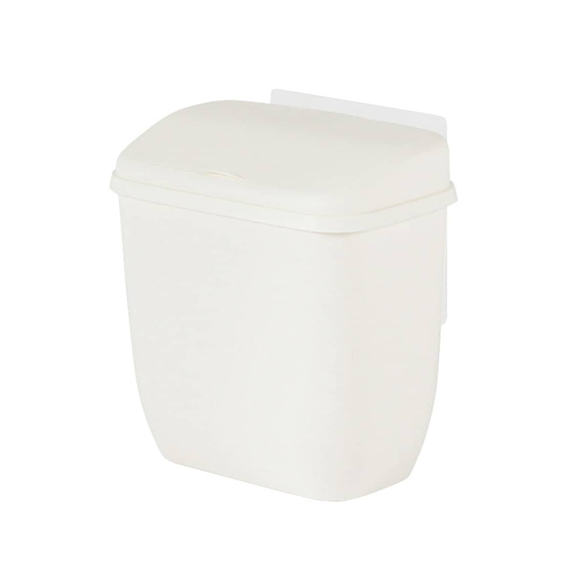 Wall Mounted Bin with Lid for Toilet and Kitchen, White - view 2