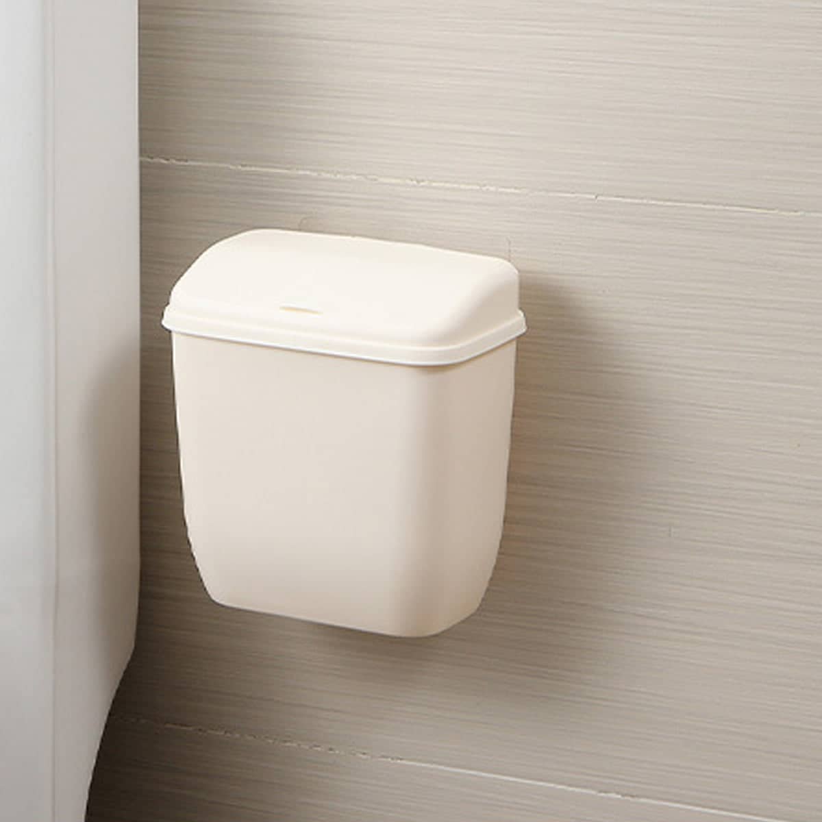 Wall Mounted Bin with Lid for Toilet and Kitchen, White - view 4