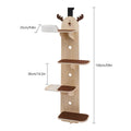 Wall Mounted Cat Climbing Frame with Sisal Scratch Board - Light Wood, Brown and White - view 3