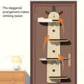 Wall Mounted Cat Climbing Frame with Sisal Scratch Board - Light Wood, Brown and White - view 4