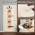 Wall Mounted Cat Climbing Frame with Sisal Scratch Board - Light Wood, Brown and White - view 5