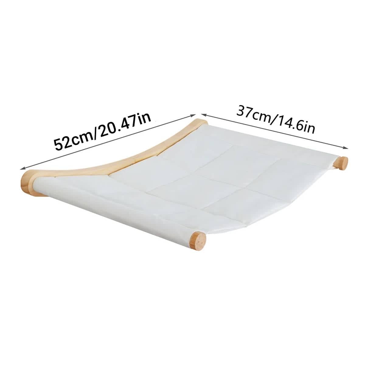 Wall Mounted Cat Hammock with Soft Fabric Sling and Natural Wood Arms - view 3
