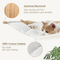 Wall Mounted Cat Hammock with Soft Fabric Sling and Natural Wood Arms - view 4