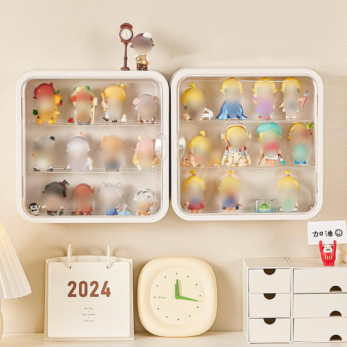 Wall Mounted Display Cabinet for Blind Box Figures with Clear Dustproof Cover - view 4