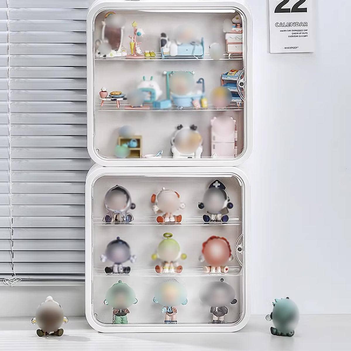 Wall Mounted Display Cabinet for Blind Box Figures with Clear Dustproof Cover - view 5