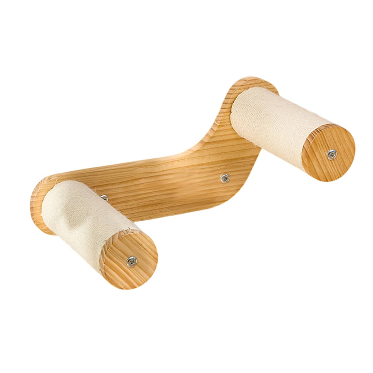 Wall Mounted Double Cat Scratch Post, 23 x 40 x 20cm - Light Brown