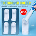 Wall Mounted Electric Toothbrush Holder, Set of 4, Adhesive Bathroom Organiser, White