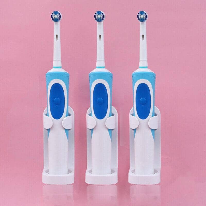 Wall Mounted Electric Toothbrush Holder, Set of 4, Adhesive Bathroom Organiser, White - view 4