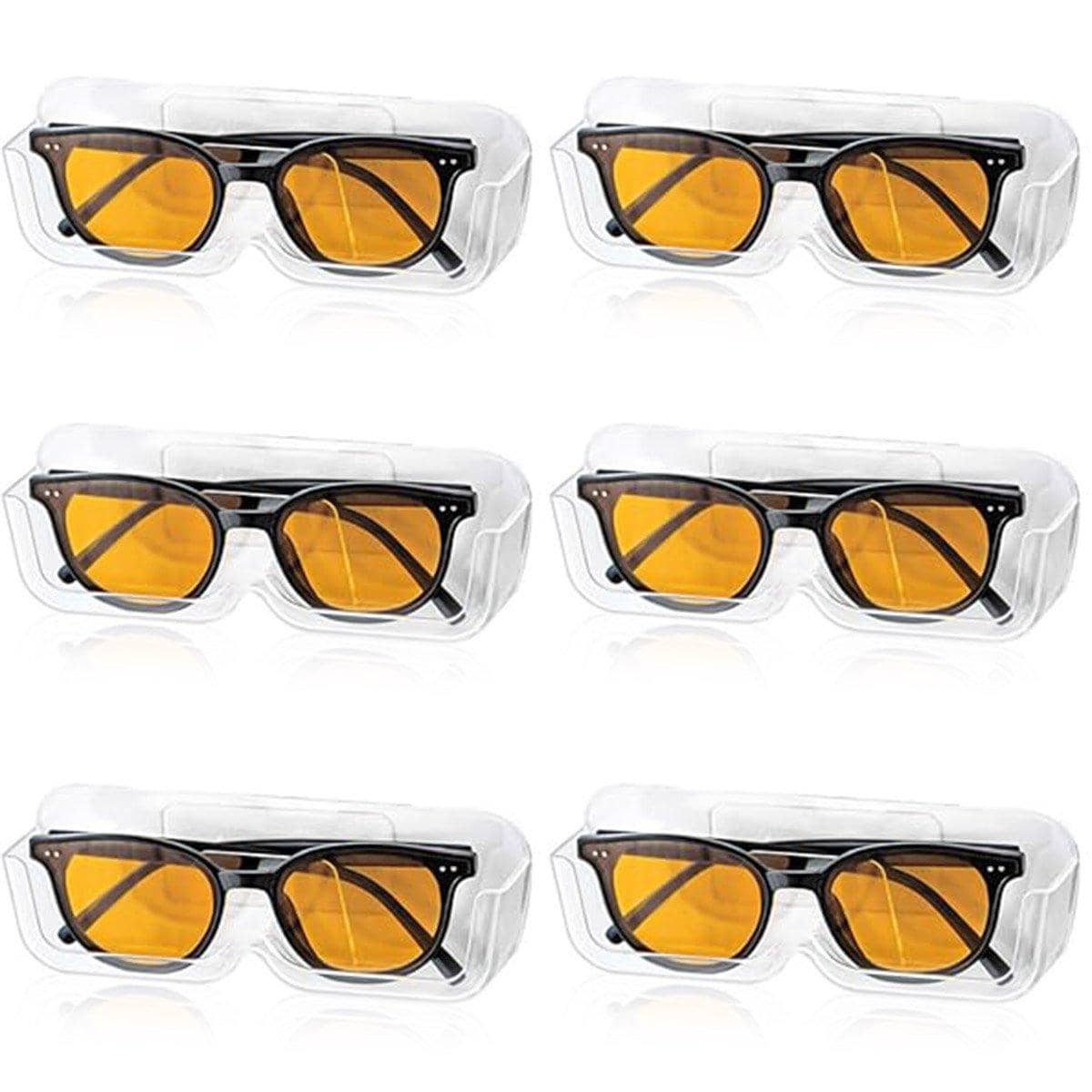 Wall Mounted Eyeglass Holders, Set of 6 - Clear