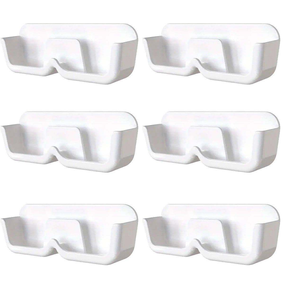 Wall Mounted Eyeglass Holders, Set of 6 - White