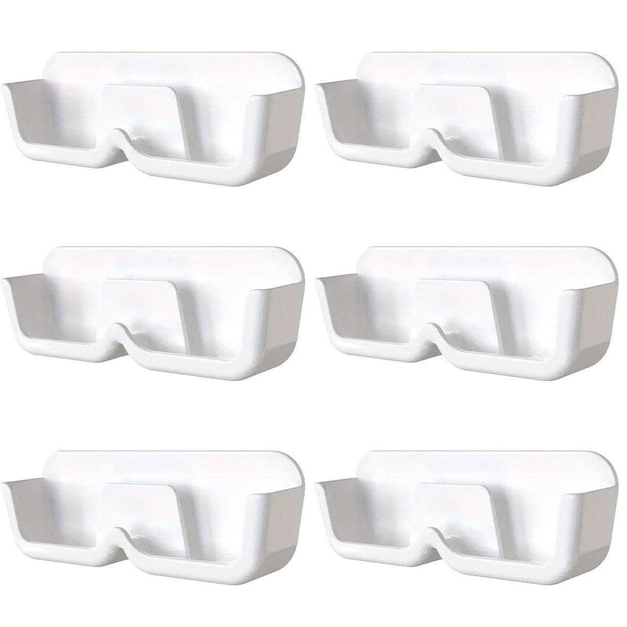 Wall Mounted Eyeglass Holders, Set of 6 - White
