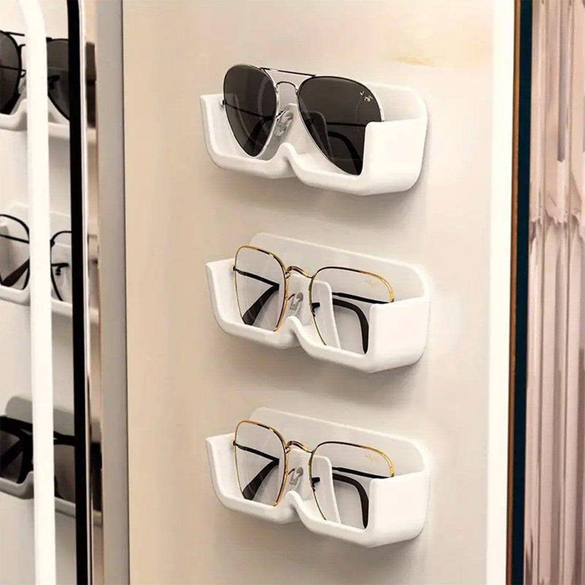 Wall Mounted Eyeglass Holders, Set of 6 - White - view 4