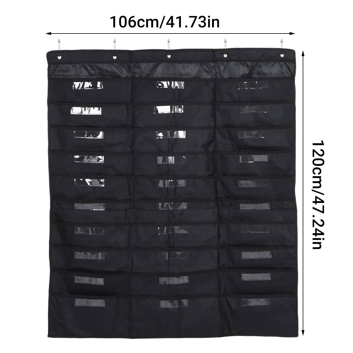 Wall Mounted File Organiser Hanging Bag with 30 Pockets Oxford Cloth - view 3