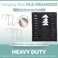 Wall Mounted File Organiser Hanging Bag with 30 Pockets Oxford Cloth - view 5
