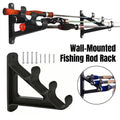 Wall Mounted Fishing Rod Rack Holder for 6 Rods, Black