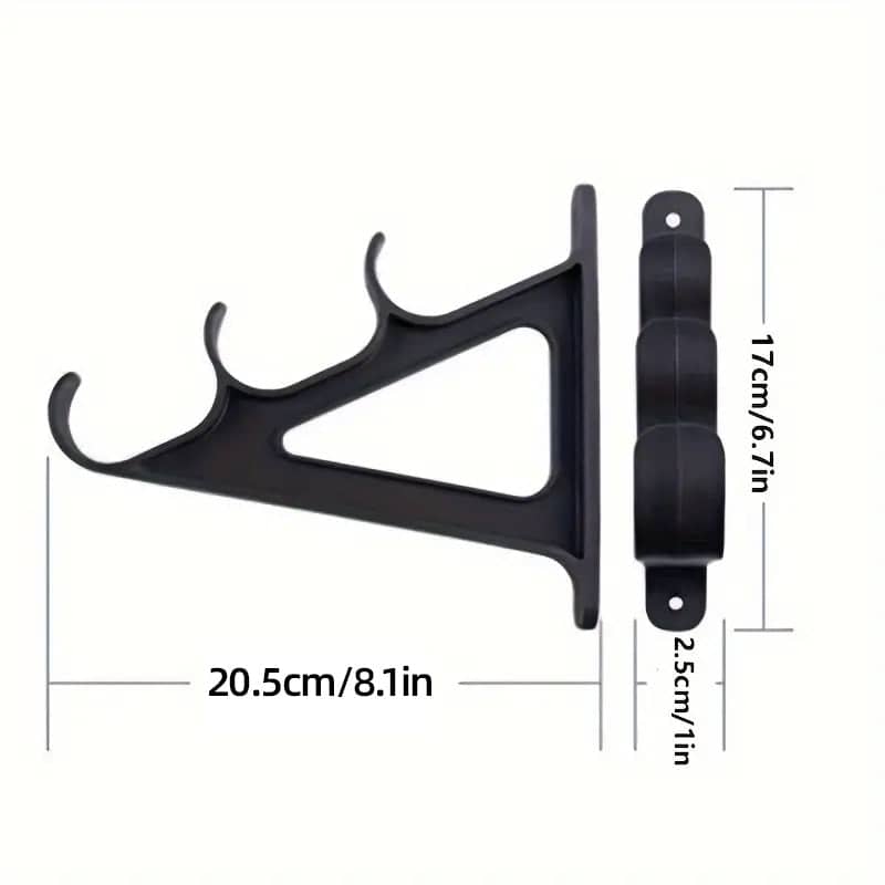 Wall Mounted Fishing Rod Rack Holder for 6 Rods, Black - view 3