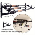 Wall Mounted Fishing Rod Rack Holder for 6 Rods, Black - view 4