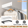 Wall Mounted Foldable Clothes Drying Rack, 120 cm - White - view 2